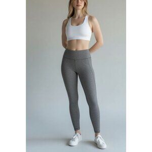 Nike Womens Dri-Fit Gray Heathered High-Waisted Leggings S Polyester/Spandex Ble